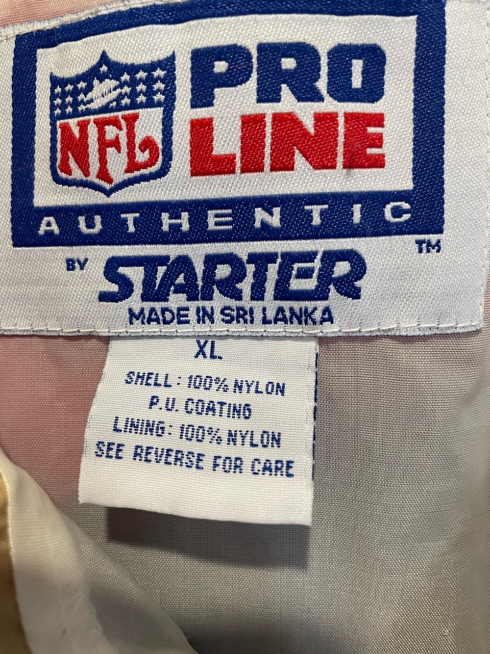 STARTER SF 49er NFL Pro Line Jacket Label Tag - Picture 2 of 10
